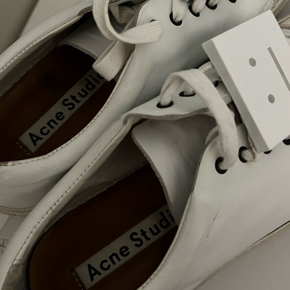 Acne Studios Adriana Cap Toe White Leather Sneaker Size 10 IT 40 - Picture 7 of 12